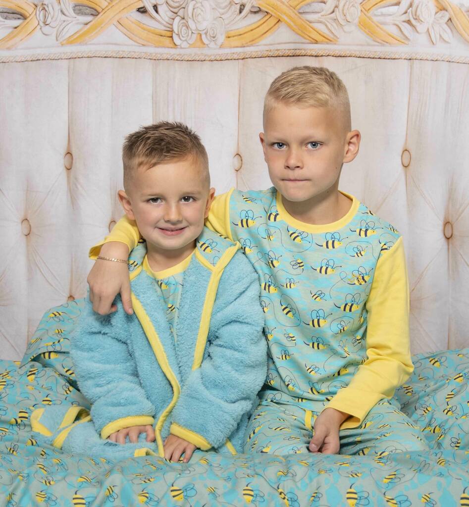 Dressing Gown And Jersey Pyjamas Luxury Gift Set, Blue/Pink/Yellow - Clothing & Accessories - The Present King