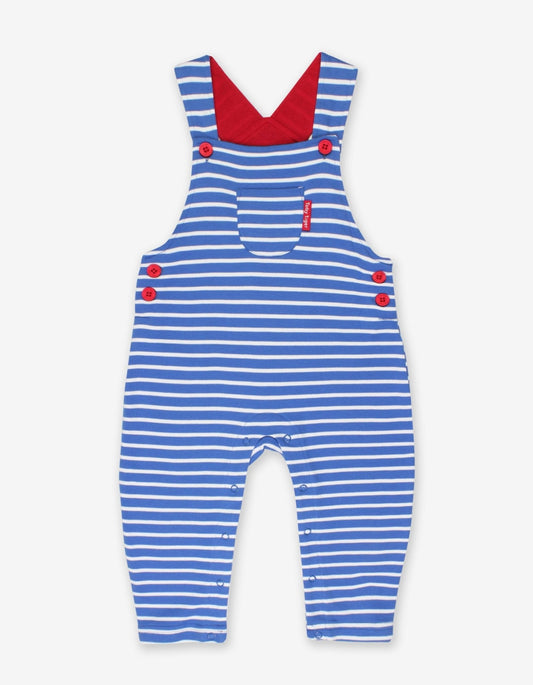 Organic Blue Breton Stripe Dungarees