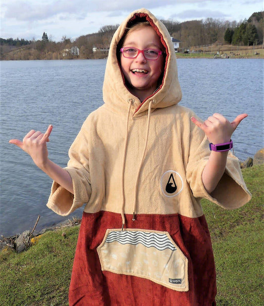 Dunas Childs Beach Poncho, Brown - Clothing & Accessories - The Present King