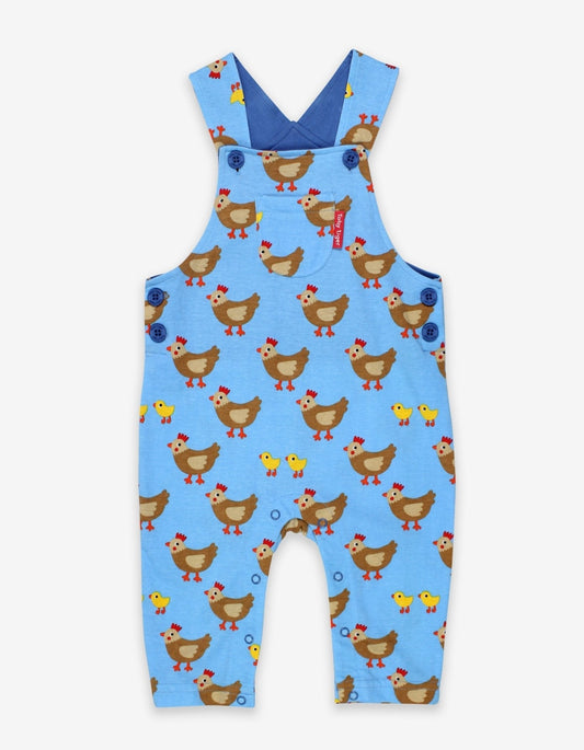 Organic Chicken Print Dungarees