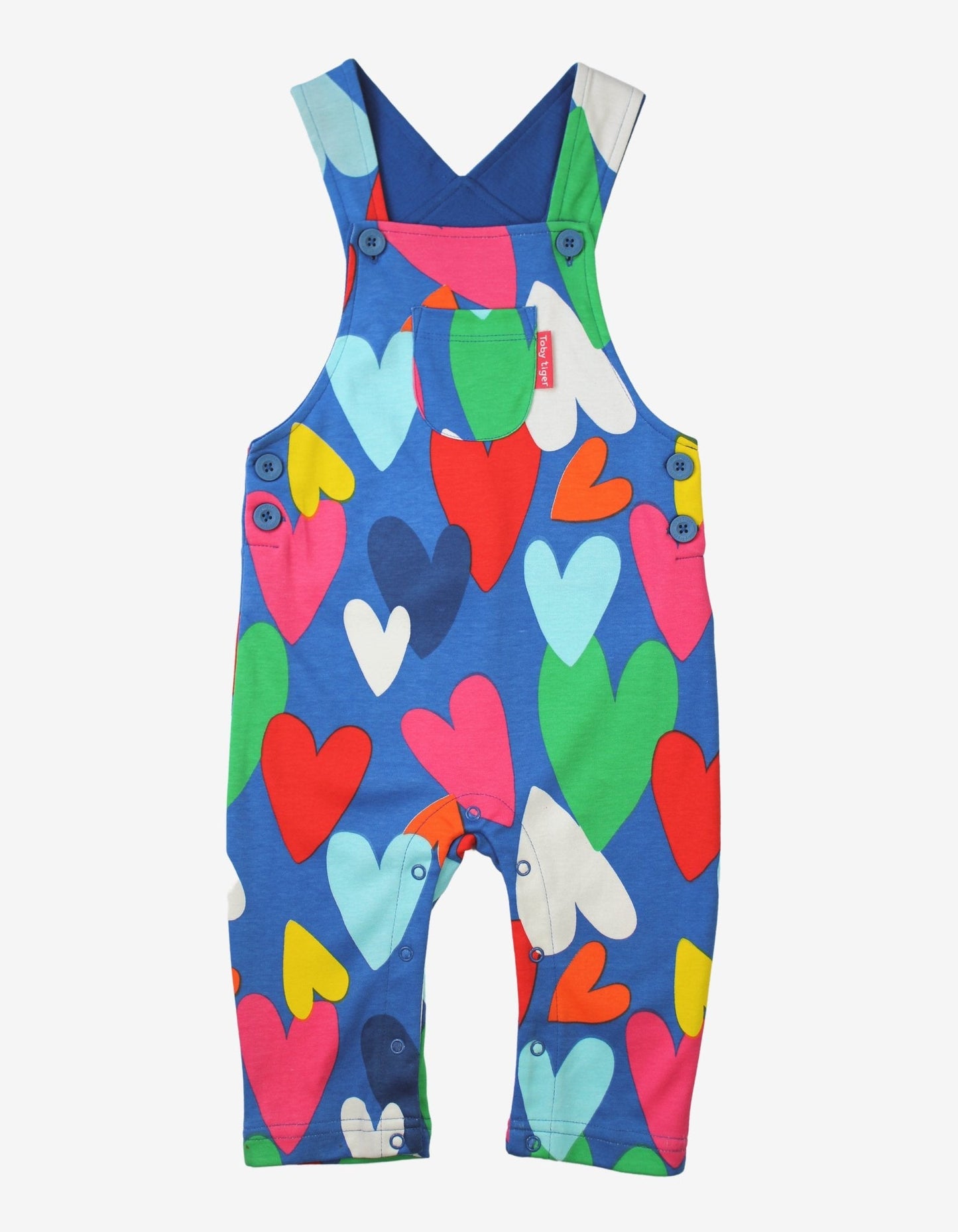 Organic Heart Print Dungarees