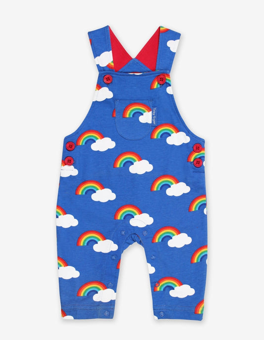 Organic Multi Rainbow Print Dungarees