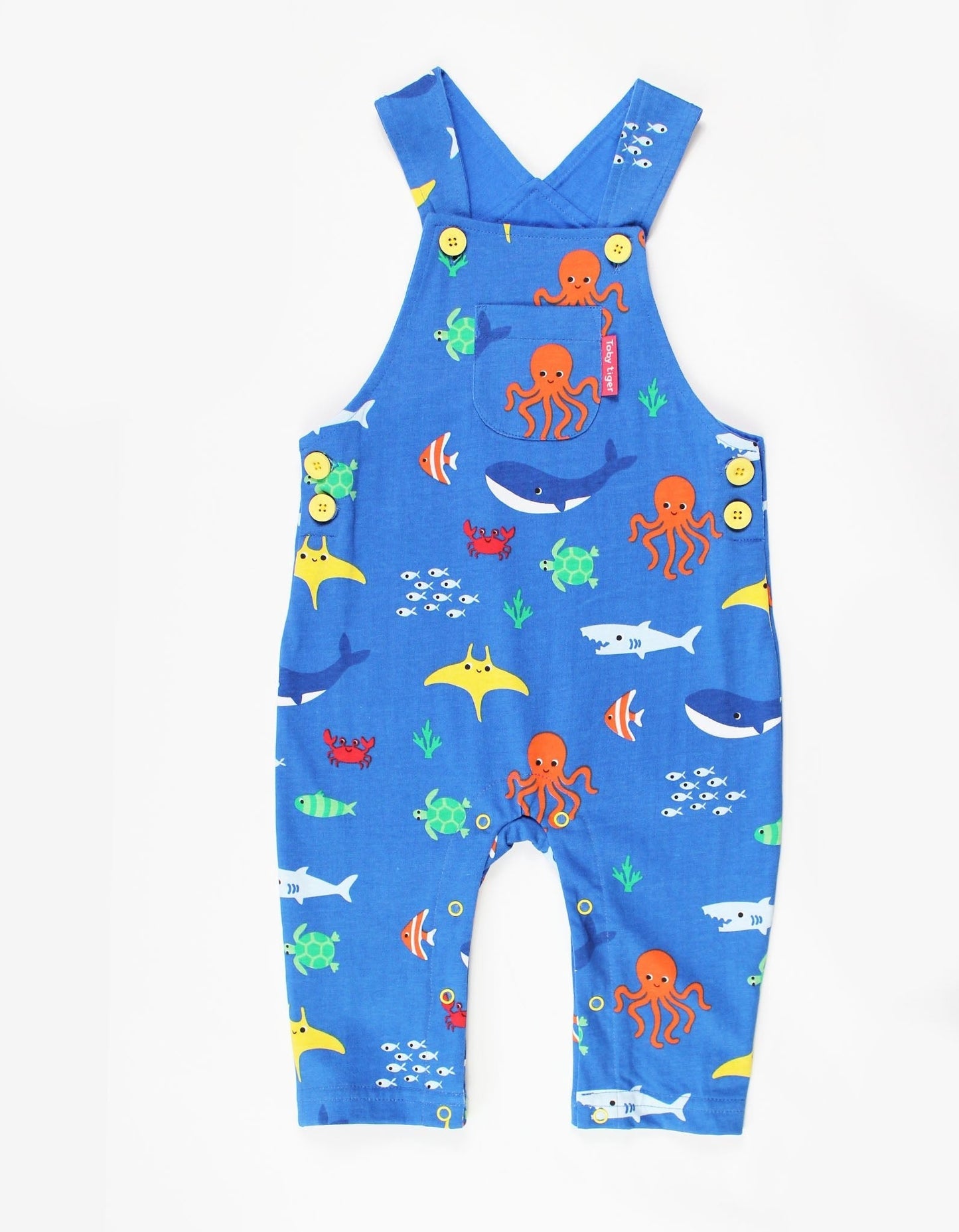 Organic Sealife Print Dungarees