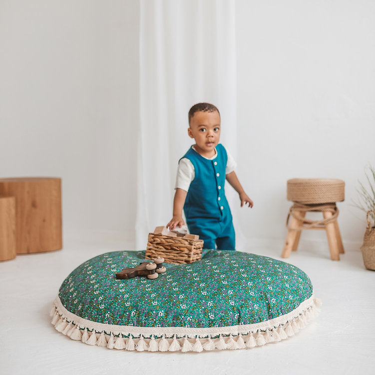 MINICAMP Large Floor Pillow for Kids, Reading Nook in Green