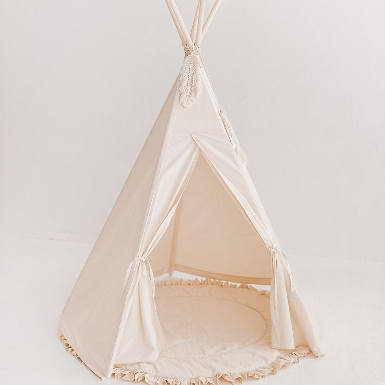 MINICAMP Kids' Play Tent in Plain Style With Macramé Feather