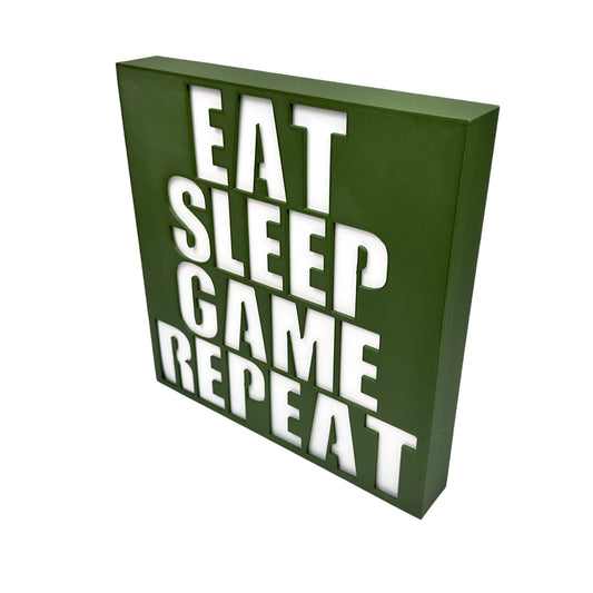 Eat Sleep Game Repeat LED Lightbox - Toys & Games - The Present King