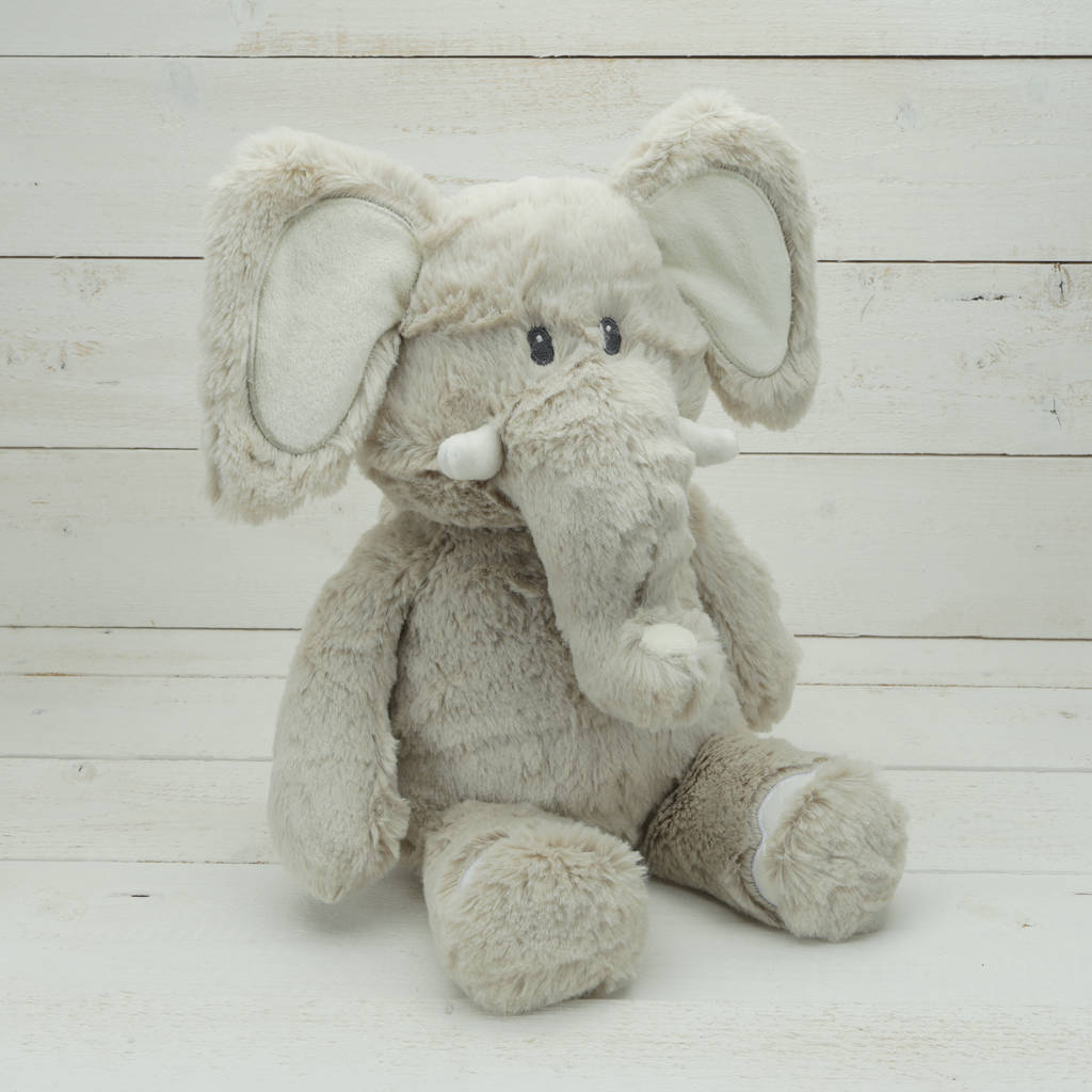 Elephant Soft Baby Plush Toy, Gift, Grey/Ivory - Toys & Games - The Present King