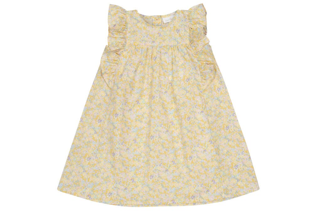 Elisabeth Yellow Floral Printed Dress, Yellow - Clothing & Accessories - The Present King