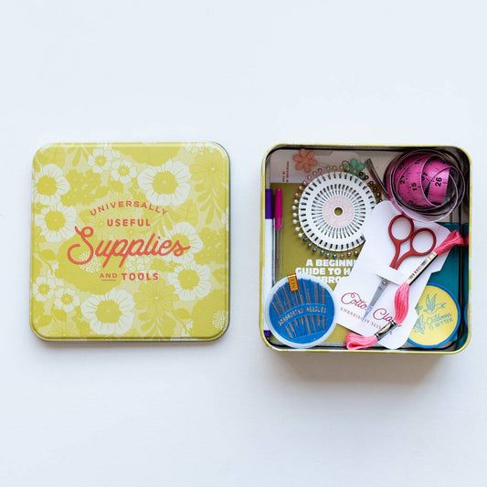 Embroidery Starter Kit Sewing Tin, Yellow - Toys & Games - The Present King