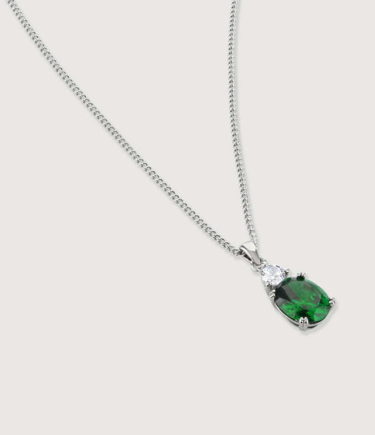 EMERALD OVAL DOUBLE DROP PENDANT - Toys & Games - The Present King