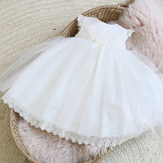 Evelyn Christening Dress, Ivory/White - Clothing & Accessories > Clothing > Baby & Toddler Clothing > Baby & Toddler Dresses - The Present King