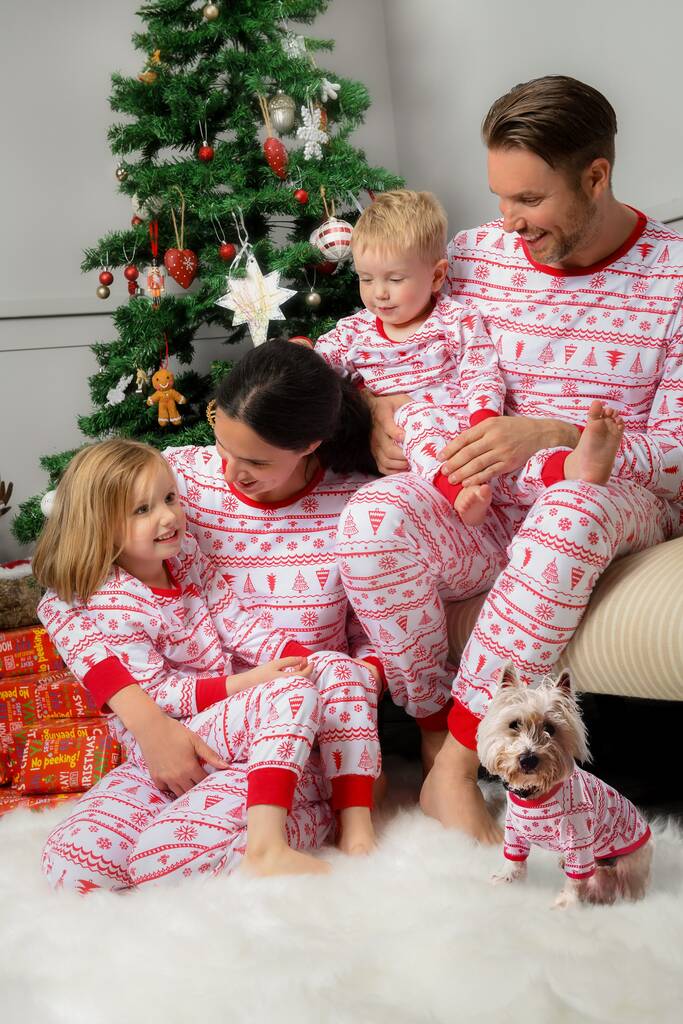 Family Matching Christmas Pyjamas 2024, White - Clothing & Accessories - The Present King