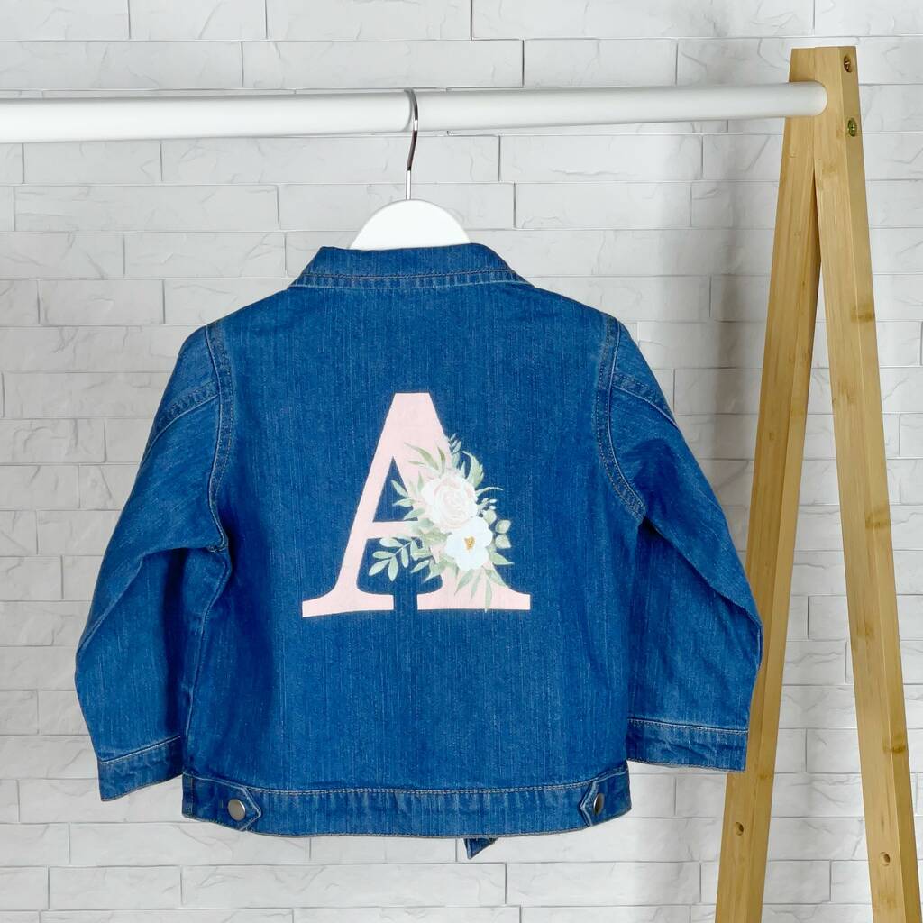 Floral Initial Personalised Denim Jacket For Girls - Clothing & Accessories - The Present King