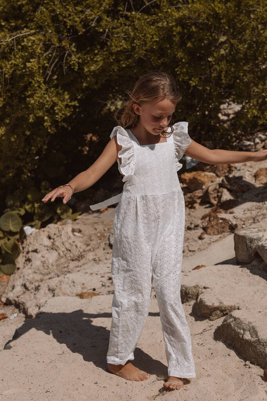 Florence Dungarees In Broderie Anglaise - Clothing & Accessories - The Present King