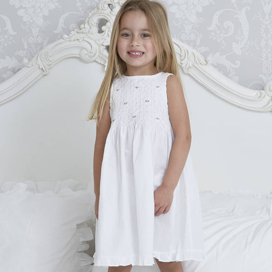 Flower Girl's Wedding Personalised Cotton Dress, White - Clothing & Accessories > Clothing > Dresses - The Present King