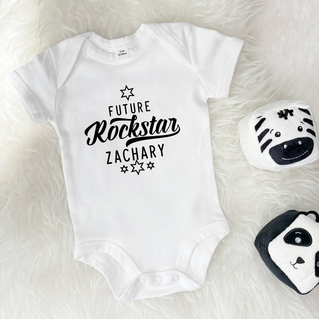 Future Rockstar Personalised Babygrow With Stars, Multiple Choices Available - Clothing & Accessories > Clothing > Baby & Toddler Clothing > Babygros - The Present King