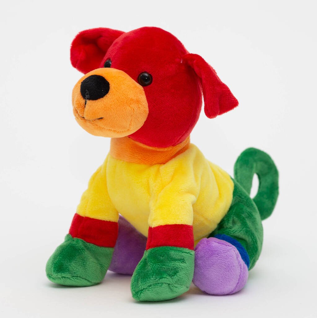 Gay Pride, Rainbow Soft Plush Toy Puppy Dog - Toys & Games - The Present King