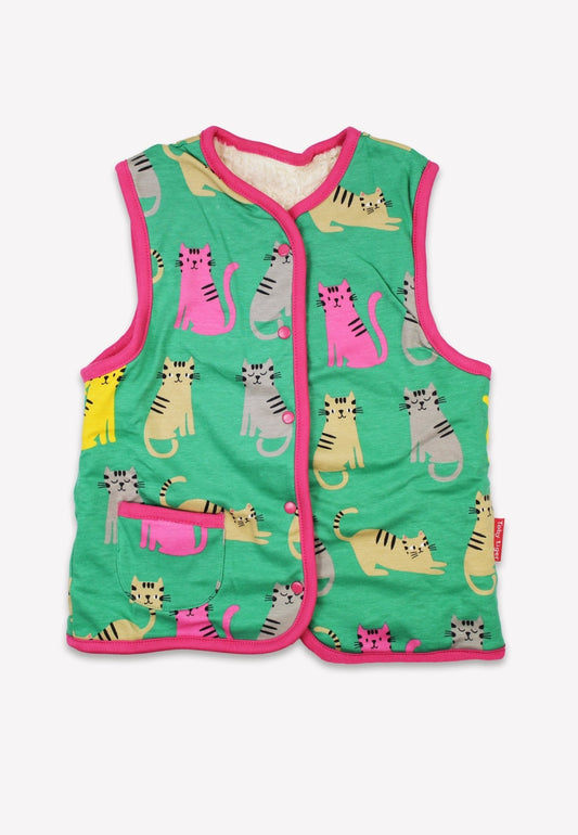 Organic Kitten Print Reversible Gilet