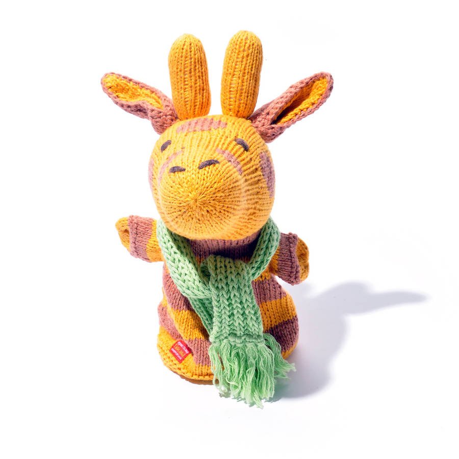 Giraffe Hand Puppet In Organic Cotton - Toys & Games - The Present King