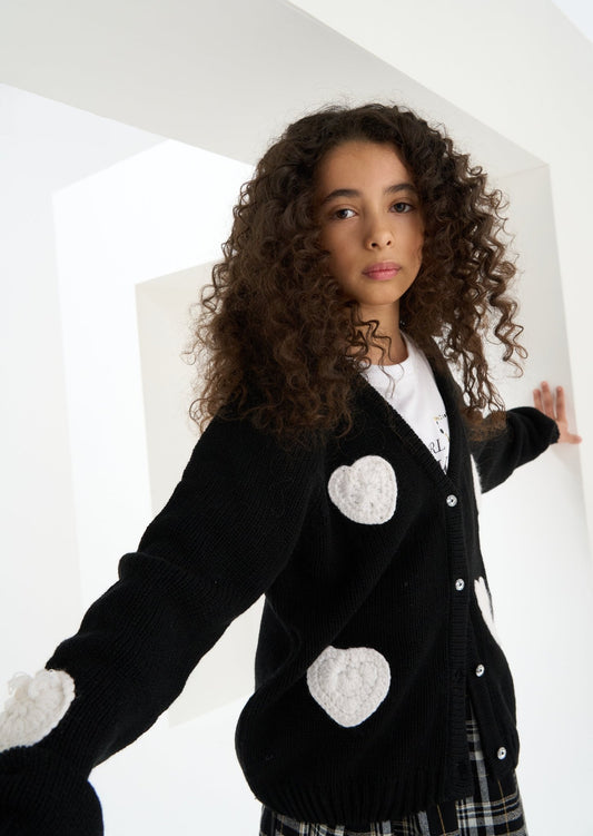 Girls Black Cardigan | Girls - Clothing & Accessories - The Present King