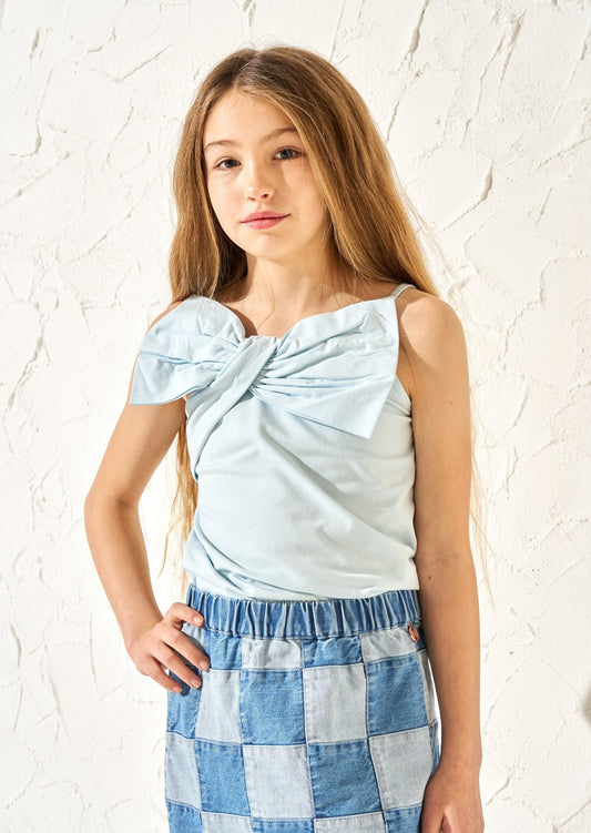 Girls Blue Bow Top - Clothing & Accessories - The Present King