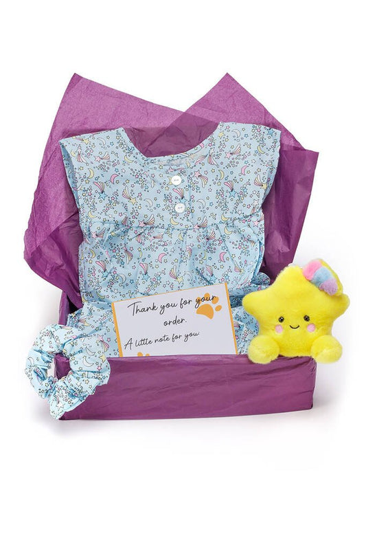 Girls Blue Cosmic Nightie And Star Teddy Gift Box, Blue - Toys & Games > Toys > Dolls, Playsets & Toy Figures > Stuffed Animals - The Present King