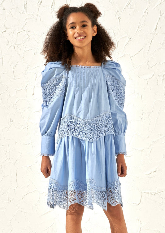 Girls Blue Lace Dress - Clothing & Accessories > Clothing > Dresses - The Present King