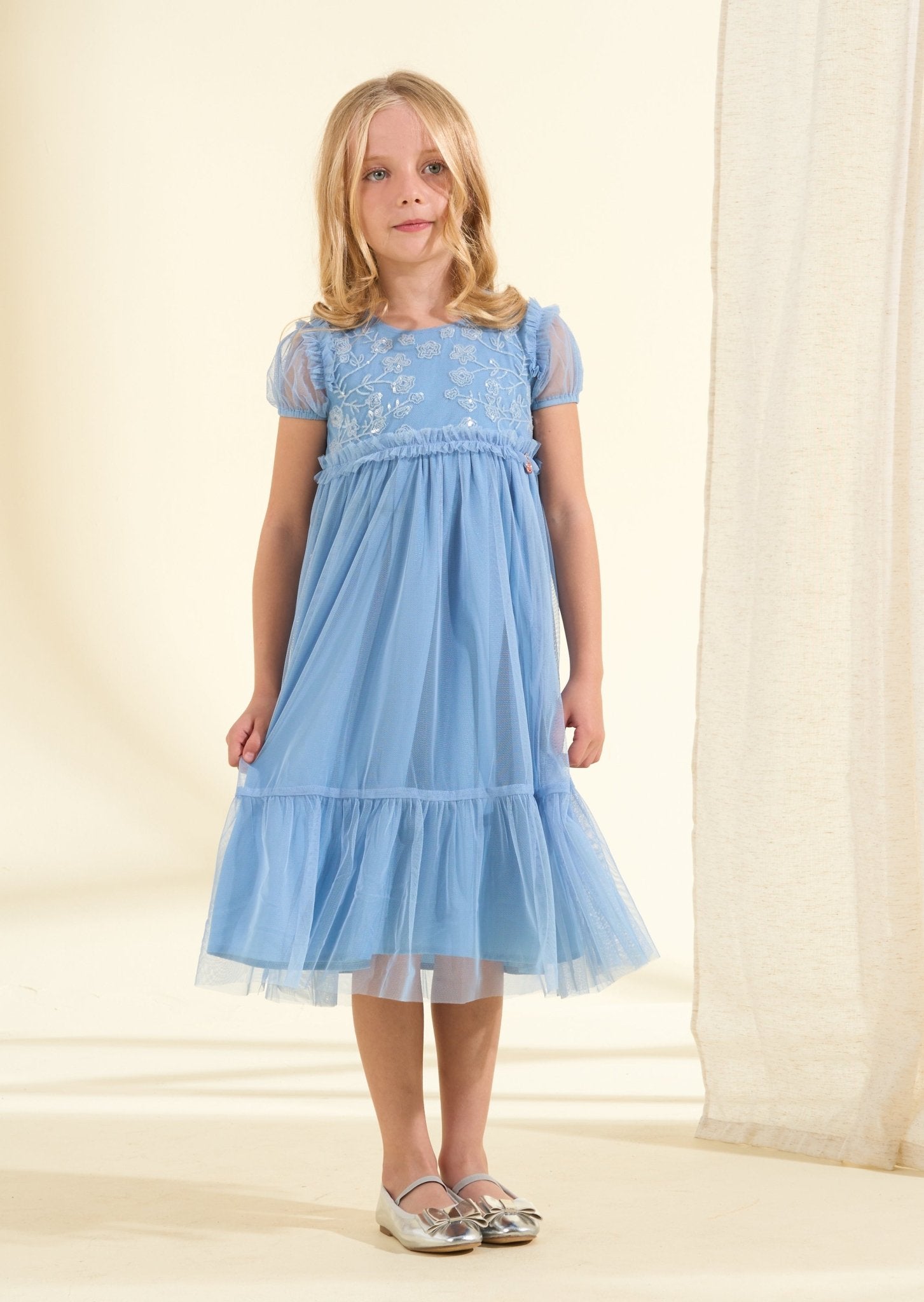 Girls Blue Sequin Party Dress - Clothing & Accessories > Clothing > Dresses - The Present King