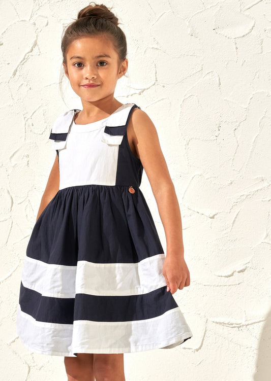 Girls Navy & White Dress - Clothing & Accessories - The Present King