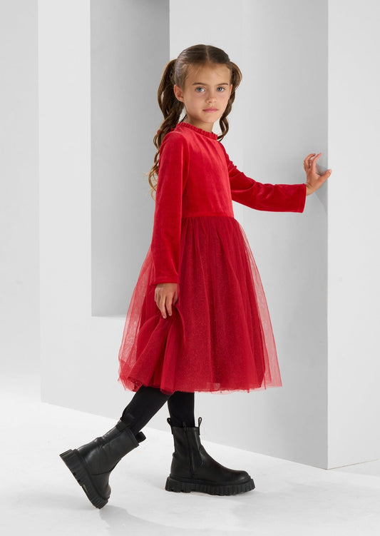 Girls Red Velvet Dress - Clothing & Accessories - The Present King