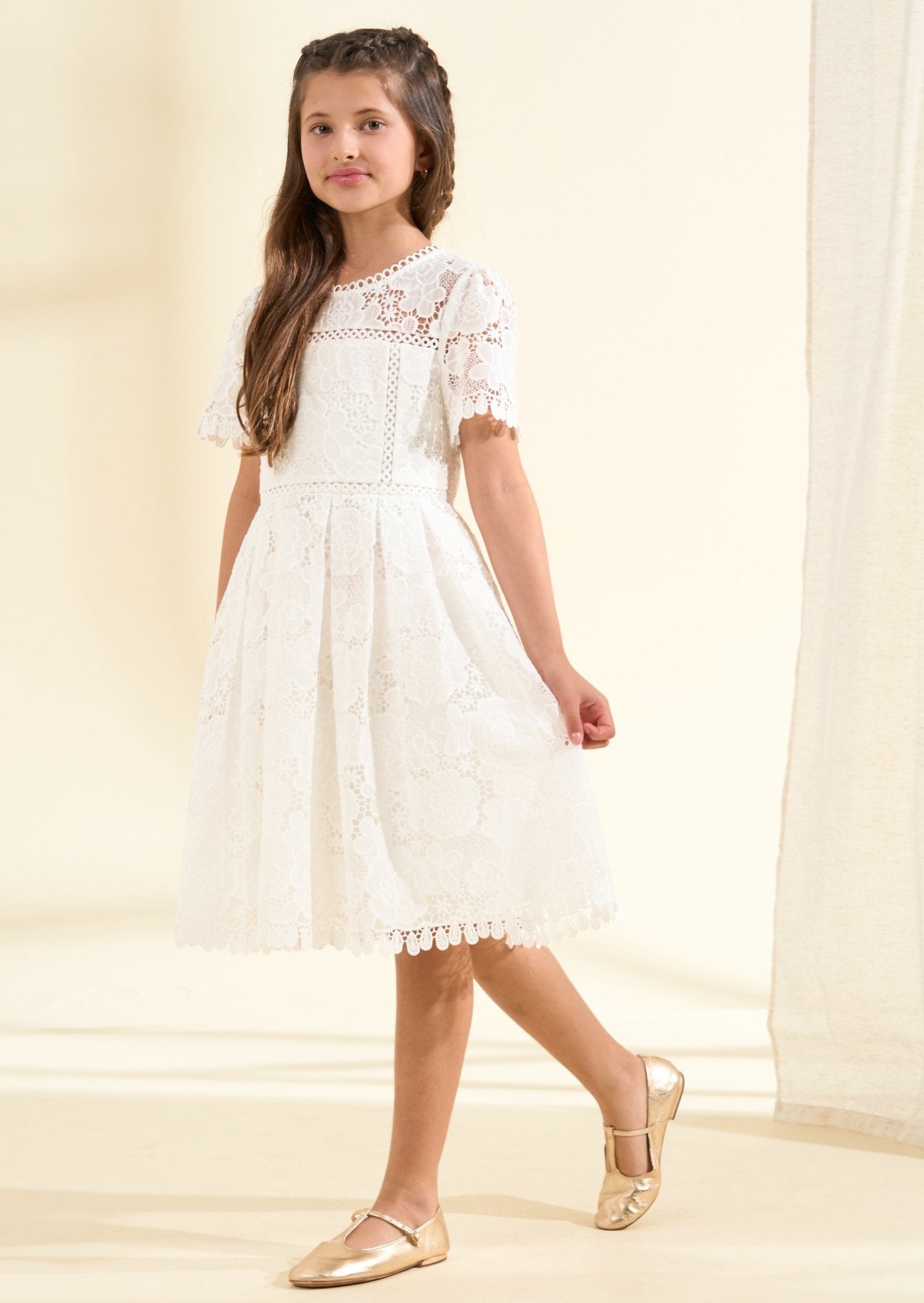 Girls White Lace Dress - Clothing & Accessories > Clothing > Dresses - The Present King