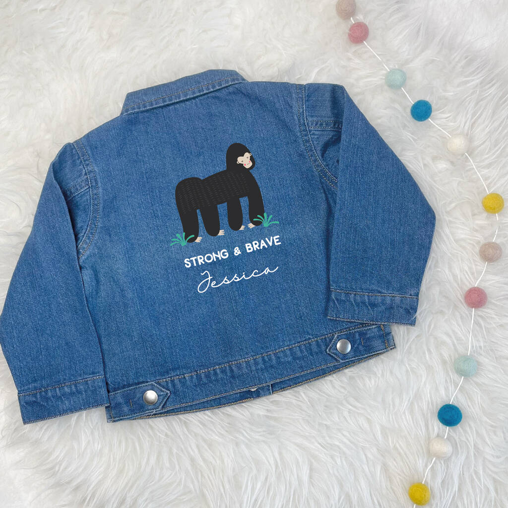 Gorilla Personalised Baby/Kids Denim Jacket - Clothing & Accessories - The Present King