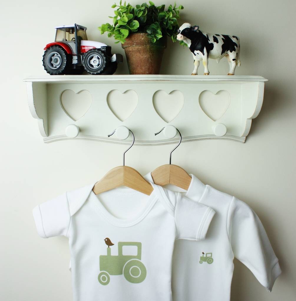 Green Tractor Short Sleeve Bodysuit, White - Baby & Toddler > Baby & Toddler Clothing > Babygros - The Present King