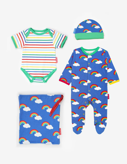 Organic Rainbow Print Baby Gift Set