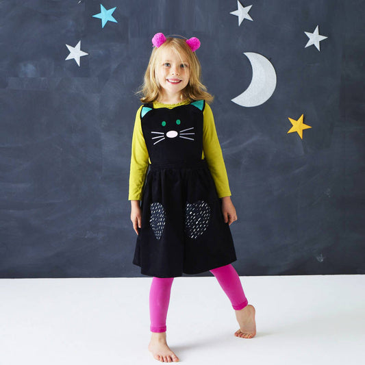 Halloween Cat Pinafore Dress, Black - Clothing & Accessories - The Present King