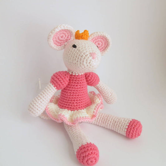 Hand Crochet Princess Mouse, Pink - Toys & Games - The Present King