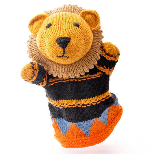 Hand Knitted Organic Cotton Lion Puppet - Toys & Games - The Present King