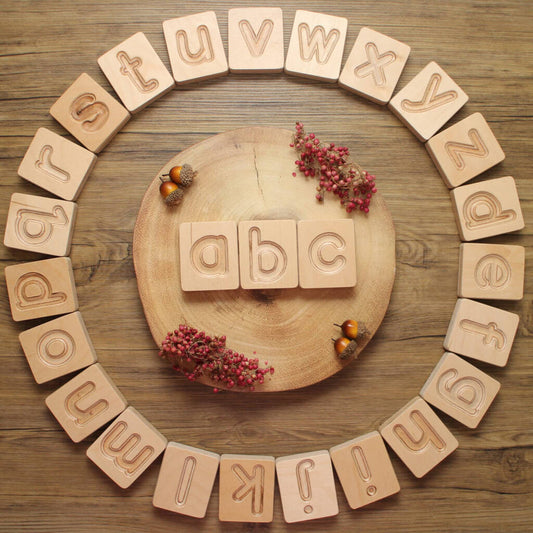 Handcrafted Wooden Alphabet Cuboids In Natural, Natural - Toys & Games - The Present King