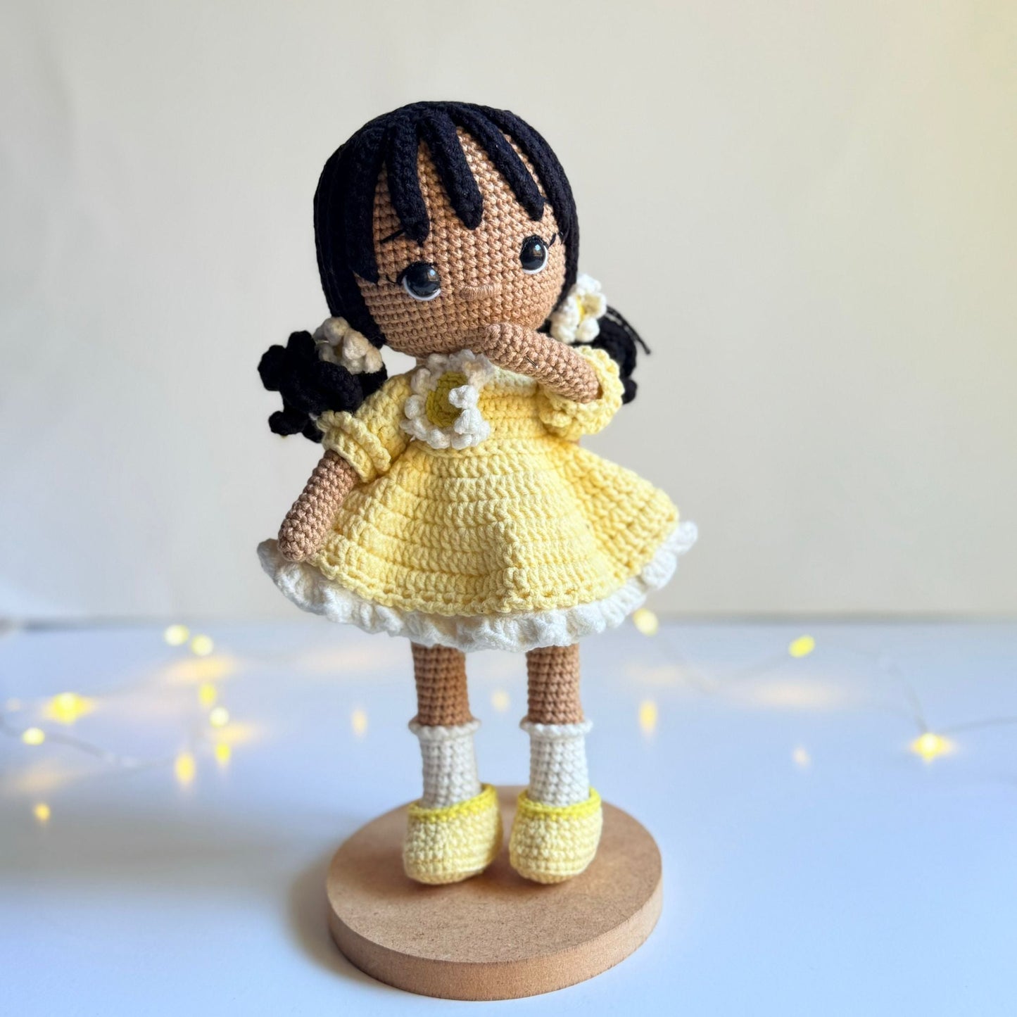 Handmade Crochet Black Doll, Black/Yellow - Toys & Games - The Present King