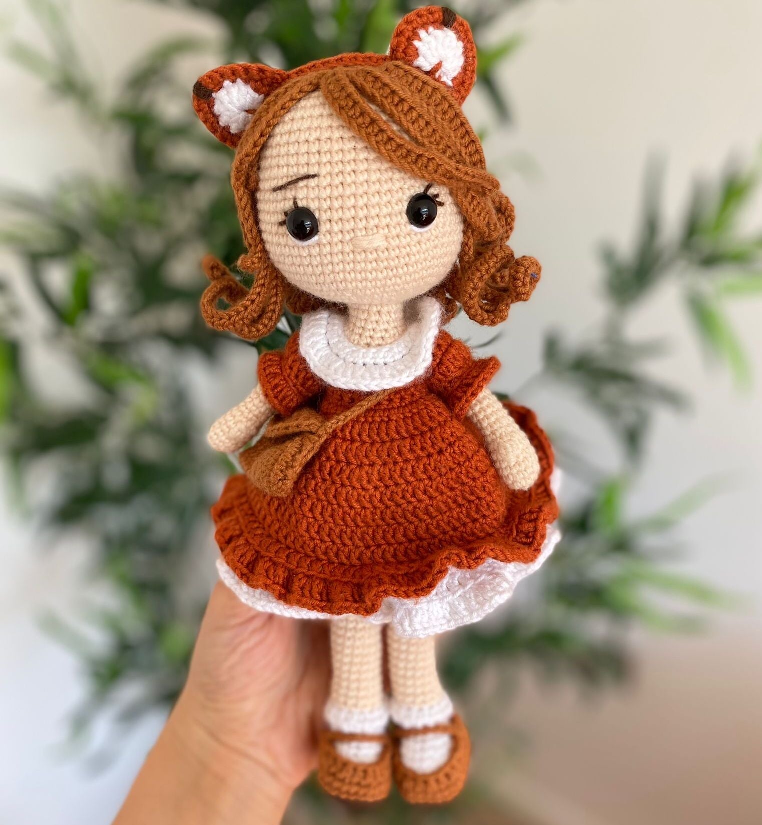 Handmade Crochet Fox Doll For Kids, Beige/Brown/Gold/Natural/White - Toys & Games - The Present King