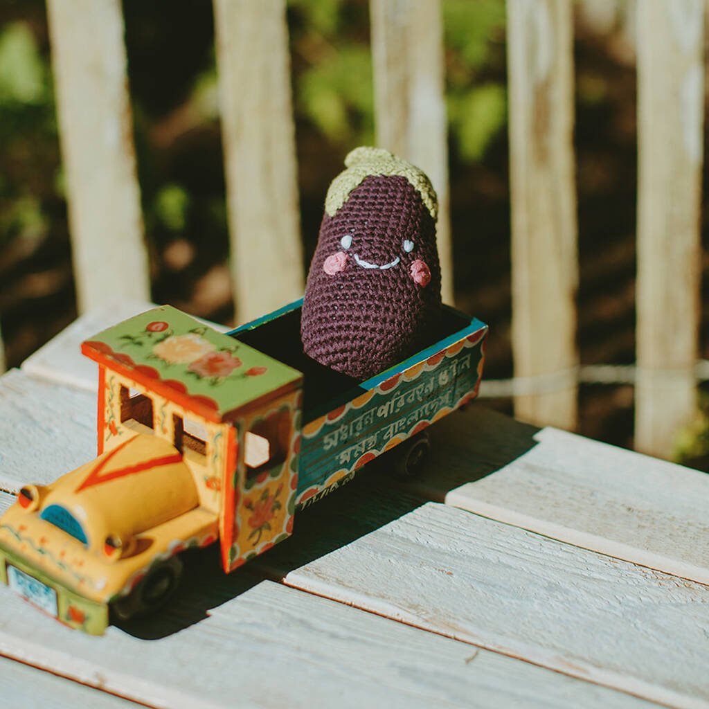 Handmade Friendly Aubergine Fair Trade Toy, Purple - Toys & Games - The Present King