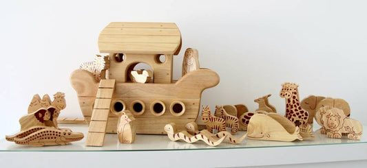 Handmade Natural Wood Noah's Ark Boat - Toys & Games - The Present King