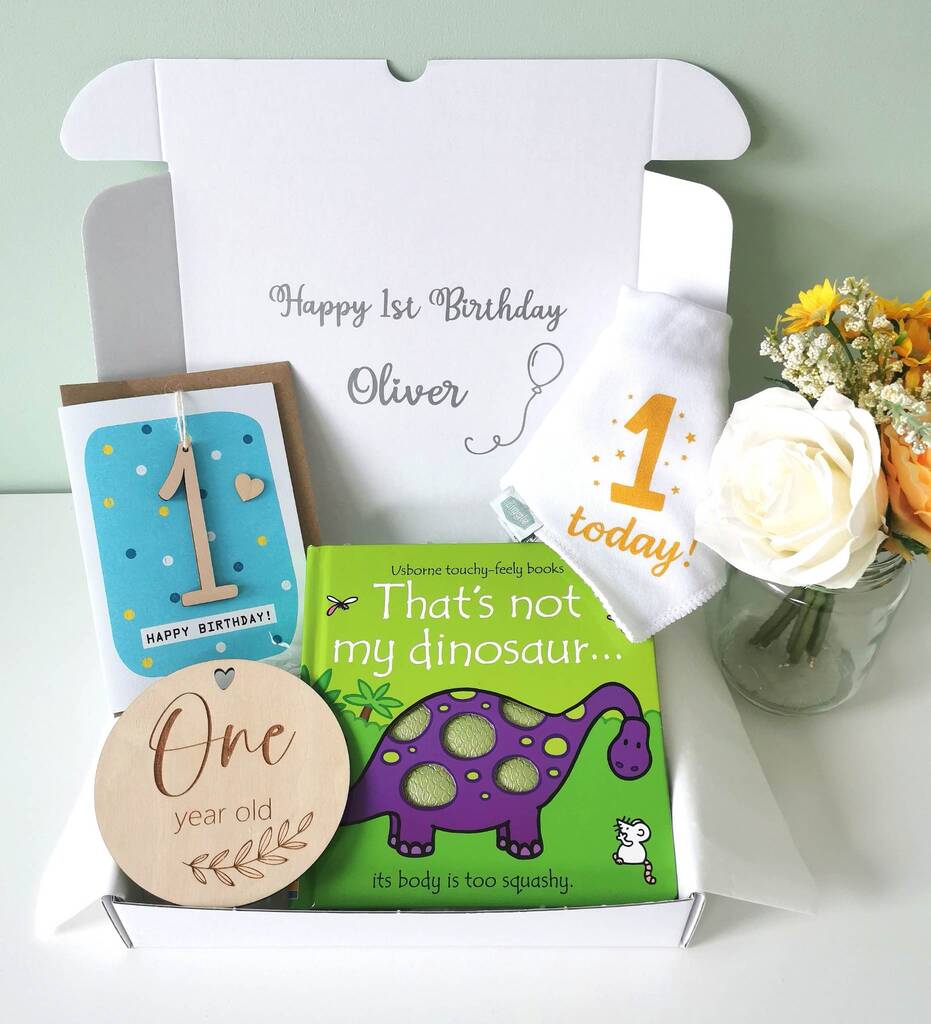 Happy First Birthday Dinosaur Gift Box Personalised - Toys & Games - The Present King