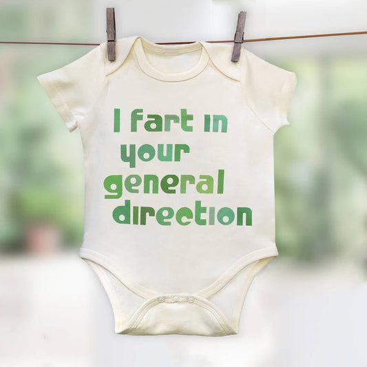 I Fart In Your General Direction' Film Quote Babygrow, Cream - Clothing & Accessories - The Present King