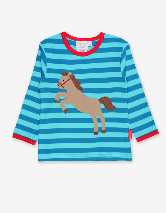 Organic Jumping Horse Applique T-Shirt