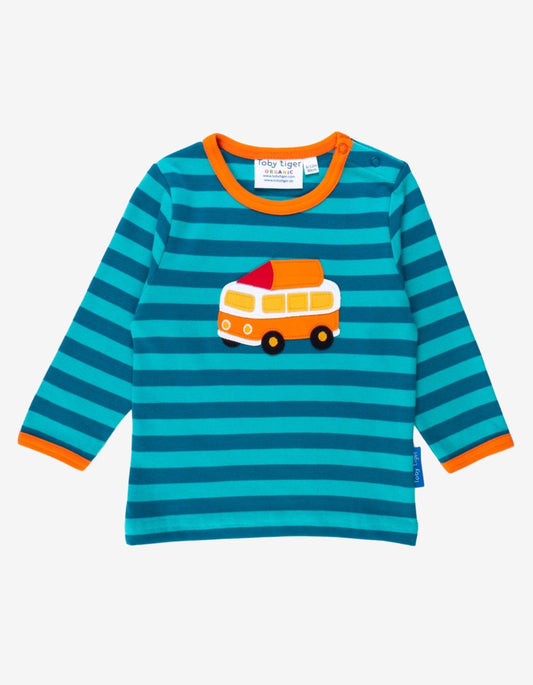 Organic Campervan Applique Long-Sleeved T-Shirt