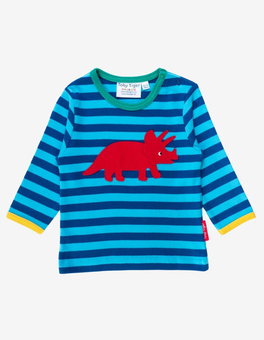 Organic Triceratops Applique Long-Sleeved T-Shirt