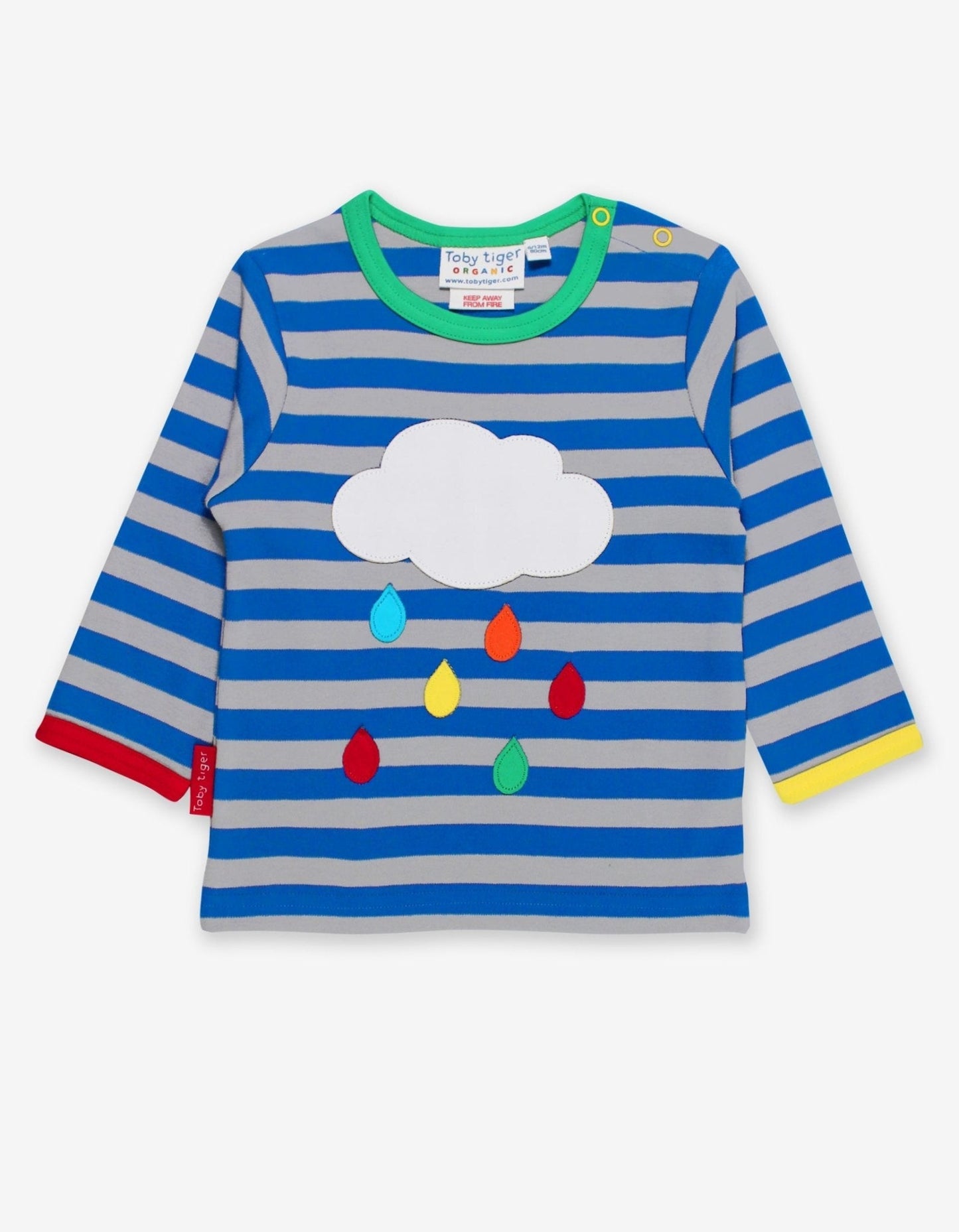 Organic Rainbow Raindrop Cloud Applique T-Shirt