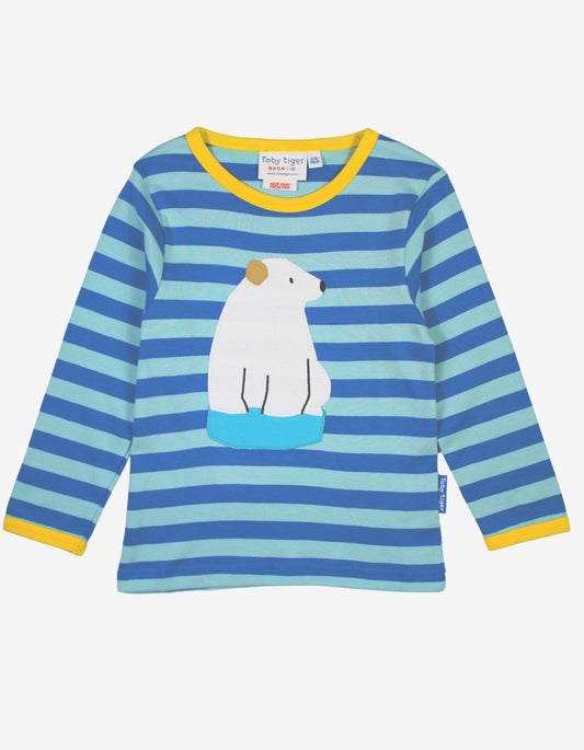 Organic Polar Bear Applique Long-Sleeve T-Shirt