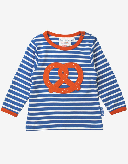 Organic Pretzel Applique Long-Sleeved T-Shirt